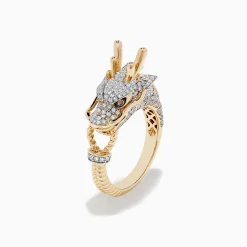 BH Multi Safari 14K Yellow Gold Espresso and White Diamond Dragon Ring | Rings