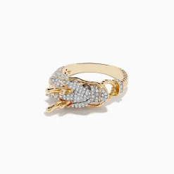 BH Multi Safari 14K Yellow Gold Espresso and White Diamond Dragon Ring | Rings