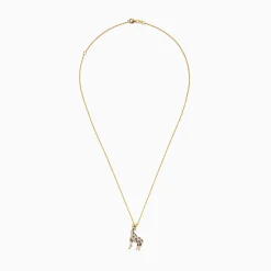 Effy Jewelry Safari 14K Yellow Gold Espresso u0026 White Diamond Giraffe Pendant, 0.43 TCW | Necklaces & Pendants
