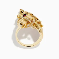 Effy Jewelry Safari 14k Yellow Gold Horse Diamond Ring | Rings