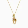 Effy Jewelry Safari 14K Yellow Gold Multi Sapphire and Diamond Giraffe Pendant | Necklaces & Pendants