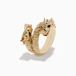 Effy Jewelry Safari 14K Yellow Gold Ruby and Diamond Dragon Wrap Ring | Rings