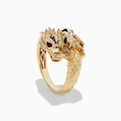 Effy Jewelry Safari 14K Yellow Gold Ruby and Diamond Dragon Bypass Ring | Rings