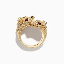 Effy Jewelry Safari 14K Yellow Gold Ruby and Diamond Dragon Wrap Ring | Rings