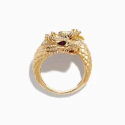 Effy Jewelry Safari 14K Yellow Gold Ruby and Diamond Dragon Bypass Ring | Rings