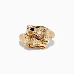 Effy Jewelry Safari 14K Yellow Gold Ruby and Diamond Dragon Bypass Ring | Rings