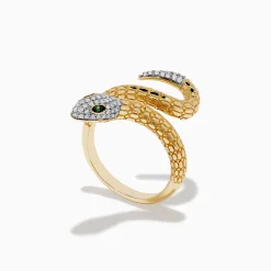 Effy Jewelry Safari 14k Yellow Gold Snake Diamond Ring | Rings
