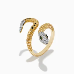 Effy Jewelry Safari 14k Yellow Gold Snake Diamond Ring | Rings