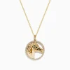 Effy Jewelry Safari 14K Yellow Gold White and Black Diamond Horse Pendant | Necklaces & Pendants
