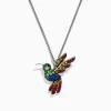 Effy Jewelry 925 Safari Sterling Silver Multi Sapphires Humming Bird Pendant | Necklaces & Pendants