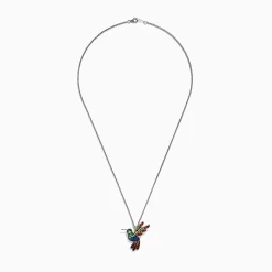 Effy Jewelry 925 Safari Sterling Silver Multi Sapphires Humming Bird Pendant | Necklaces & Pendants