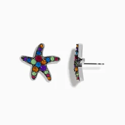 Effy Jewelry Seaside 925 Sterling Silver Multi Color Gemstone Starfish Earrings | Earrings