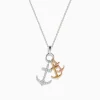 Effy Jewelry Seaside 14K 3 Color Gold Diamond 3 Anchor Pendant | Necklaces & Pendants
