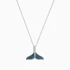 BH Multi Seaside 14K Gold Blue and White Diamond Whale's Tail Pendant, 0.28 TCW | Necklaces & Pendants