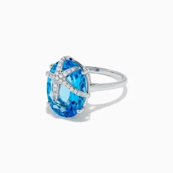 BH Multi Seaside 14K Gold Blue Topaz and Diamond Starfish Ring, 13.74 TCW | Rings