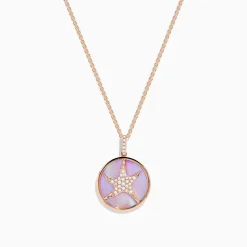 Effy Jewelry Seaside 14K Gold Mother of Pearl and Diamond Starfish Pendant | Necklaces & Pendants