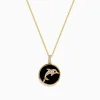Effy Jewelry Seaside 14K Gold Onyx and Diamond Dolphin Pendant | Necklaces & Pendants