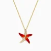 Effy Jewelry Seaside 14K Orange Enamel and Diamond Starfish Pendant | Necklaces & Pendants