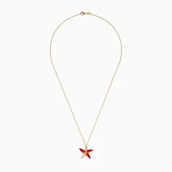 Effy Jewelry Seaside 14K Orange Enamel and Diamond Starfish Pendant | Necklaces & Pendants