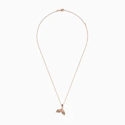 Effy Jewelry Seaside 14K Rose Gold Multi Sapphire and Diamond Whale Tail Pendant | Necklaces & Pendants