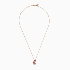 Effy Jewelry Seaside 14K Rose Gold Pink Sapphire and Diamond Crab Pendant | Necklaces & Pendants