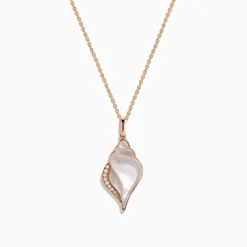 Effy Jewelry Seaside 14K Rose Gold Quartz Crystal, Mother of Pearl, Diamond Pendant | Necklaces & Pendants