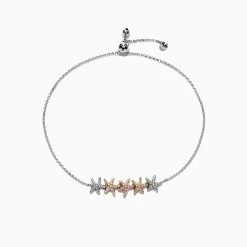 Effy Jewelry Seaside 14K Tri Color Gold Diamond Starfish Bracelet, 0.28 TCW | Bracelets
