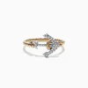 Effy Jewelry Seaside 14K Two Tone Gold Diamond Anchor Ring, 0.12 TCW | Rings