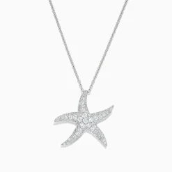 Effy Jewelry Seaside 14K White Gold Diamond Starfish Pendant, 0.55 TCW | Necklaces & Pendants