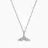 Effy Jewelry Seaside 14K White Gold Diamond Whale's Tail Pendant, 0.28 TCW | Necklaces & Pendants