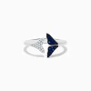 Effy Jewelry Seaside 14K White Gold Sapphire and Diamond Whale Tails Ring, 0.18 TCW | Rings