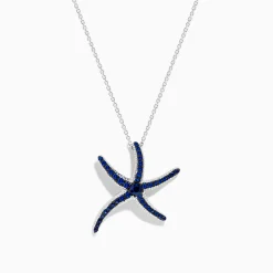 BH Multi Seaside 14K White Gold Sapphire Starfish Pendant | Necklaces & Pendants