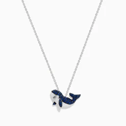 BH Multi Seaside 14K White Gold Sapphire and Diamond Whale Pendant | Necklaces & Pendants
