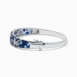 Effy Jewelry Seaside 14K White Gold Sapphire u0026 Diamond Starfish Bangle, 8.25 TCW | Bracelets