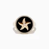 Effy Jewelry Seaside 14K Yellow Gold Black Agate and Diamond Starfish Ring | Rings