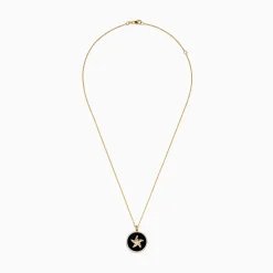 Effy Jewelry Seaside 14K Yellow Gold Black Agate and Diamond Starfish Pendant | Necklaces & Pendants