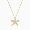 Effy Jewelry Seaside 14K Yellow Gold Diamond Starfish Pendant, 0.13 TCW | Necklaces & Pendants