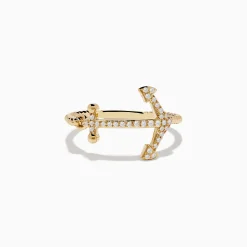 Effy Jewelry Seaside 14K Yellow Gold Diamond Anchor Ring | Rings