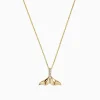 Effy Jewelry Seaside 14K Yellow Gold Diamond Whale's Tail Pendant, 0.05 TCW | Necklaces & Pendants