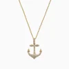 Effy Jewelry Seaside 14K Yellow Gold Diamond Anchor Pendant, 0.21 TCW | Necklaces & Pendants