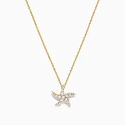 Effy Jewelry Seaside 14K Yellow Gold Diamond Starfish Pendant, 0.36 TCW | Necklaces & Pendants