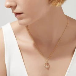 Effy Jewelry Seaside 14K Yellow Gold Diamond Anchor Pendant, 0.21 TCW | Necklaces & Pendants