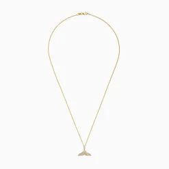 Effy Jewelry Seaside 14K Yellow Gold Diamond Whale's Tail Pendant, 0.28 TCW | Necklaces & Pendants