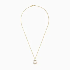 Effy Jewelry Seaside 14K Yellow Gold Diamond Anchor Pendant, 0.21 TCW | Necklaces & Pendants