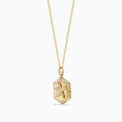 Effy Jewelry Seaside 14K Yellow Gold Diamond Starfish Locket Pendant | Necklaces & Pendants