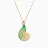 BH Multi Seaside 14K Yellow Gold Green Swirl Shell Pendant | Necklaces & Pendants