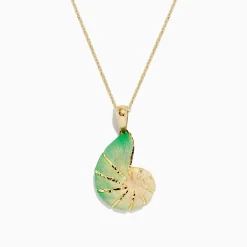 BH Multi Seaside 14K Yellow Gold Green Swirl Shell Pendant | Necklaces & Pendants