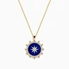 Effy Jewelry Seaside 14K Yellow Gold Lapis and Diamond Compass Pendant | Necklaces & Pendants
