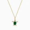 Effy Jewelry Seaside 14K Yellow Gold Malachite and Diamond Turtle Pendant | Necklaces & Pendants