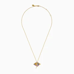 Effy Jewelry Seaside 14K Yellow Gold Multi Sapphire and Diamond Stingray Pendant | Necklaces & Pendants